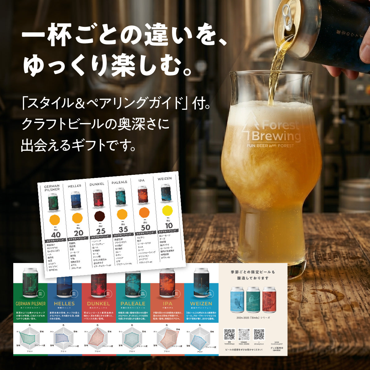 ギフト］定番ビール4本+ミニグラス1個付ギフト【送料無料・のし